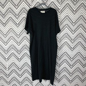 Women The Great. Fade Black White Polkadot Short Sleeve Maxi Dress Sz 3 / L